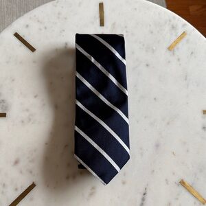 Brooks Brothers Classic Navy Blue Striped Tie